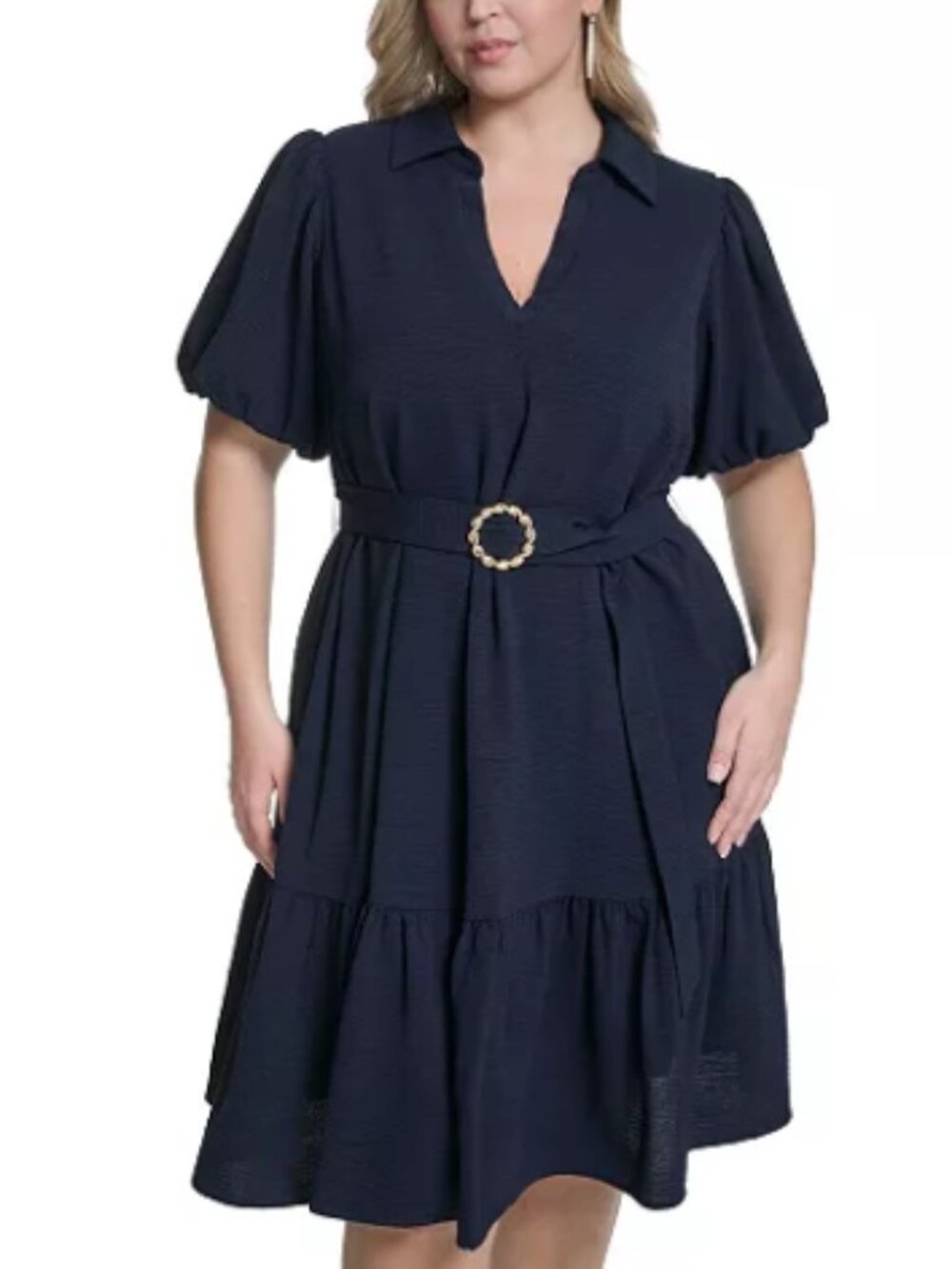 Jessica Howard Plus Size Single Tiered Shirt Dress